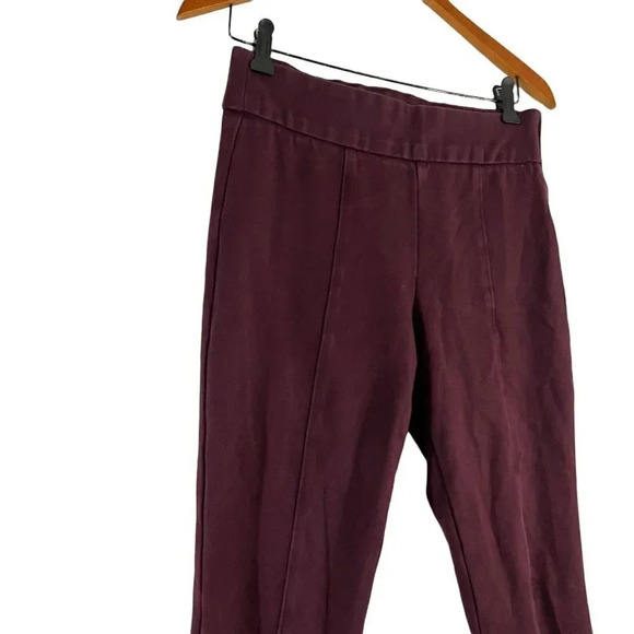 The Gap Maroon Size Zip Leggings Mid Rise Size Medium Cropped Cotton Blend - Picture 6 of 11